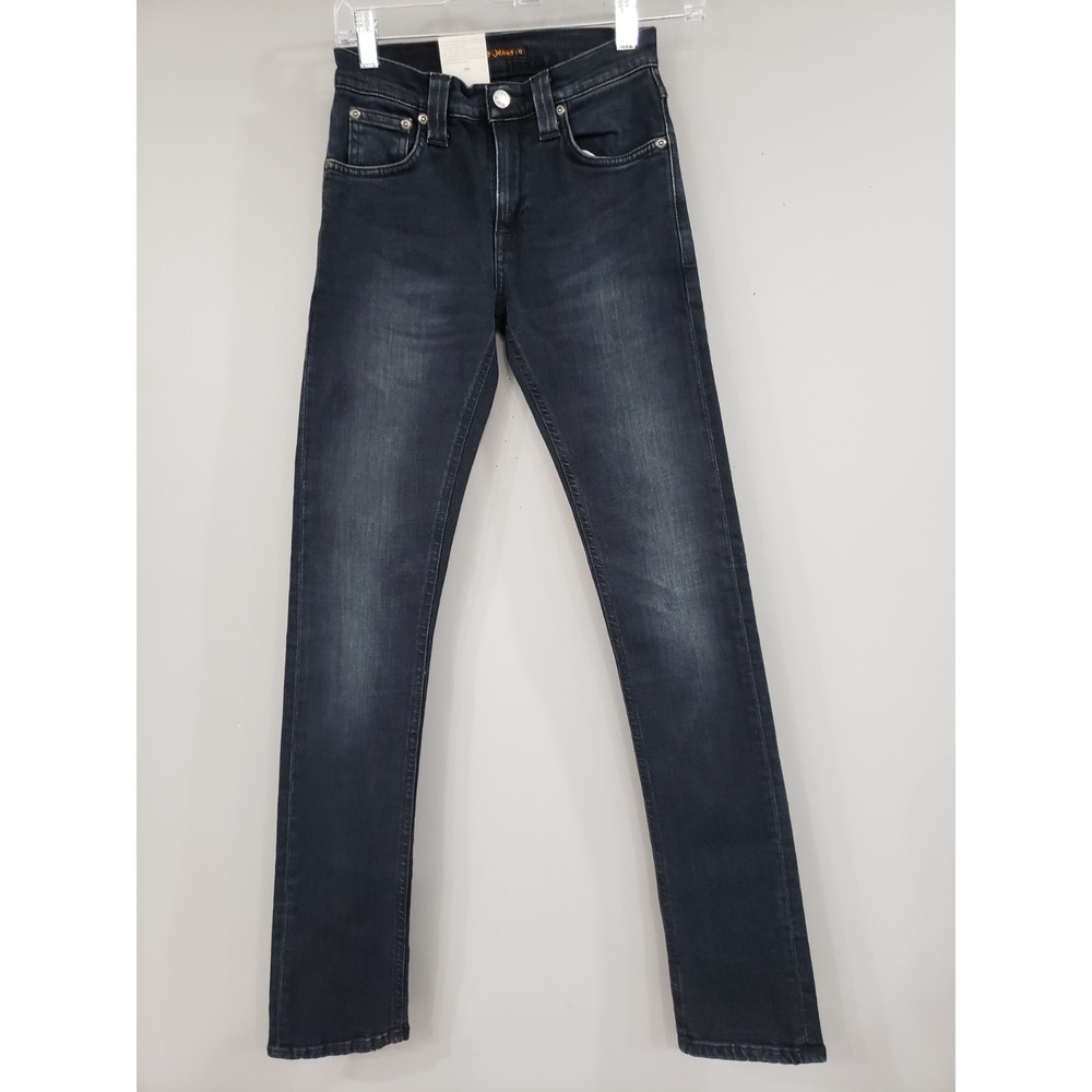 NEW Nudie Jeans‎ Tube Tom jeans Waist 24" Mens BLACK - 24X32